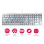 Preview: Tastatur CHERRY KC 6000 Slim for MAC, Silber, USB, Deutsches Layout