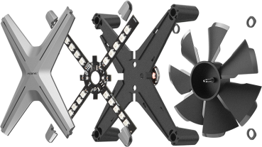 Gehäuselüfter ALSEYE X12 Kit, grau  - 3x 120x120mm - inkl. Steuerung